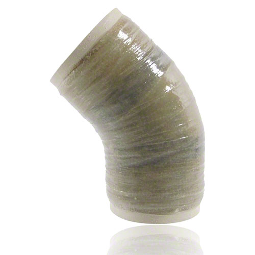 UP-GF-PVCU Bogen 45&deg; DIN 16 966, Form E2, Rohrtyp B, Liner PVCU, mit Laminatende, PN 16