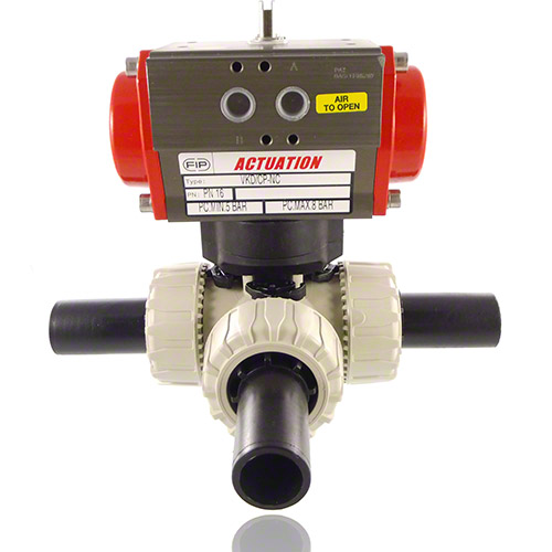 PP 3/2-Wege-Kugelhahn, pneumatische Ausf&uuml;hrung