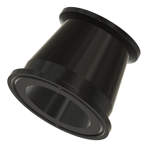 TRI-Clamp mit Reduzierung, aus PE-el elektrisch leitf&auml;hig