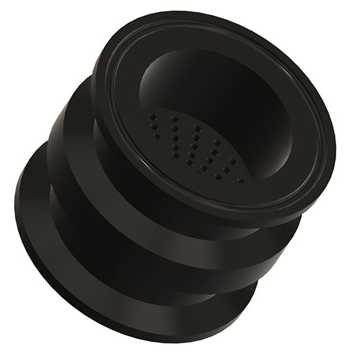 TRI-Clamp mit Sieb, aus PE-el elektrisch leitf&auml;hig