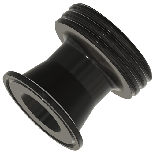 TRI-Clamp mit Milchrohrgewindeadapter, aus PE-el elektrisch leitf&auml;hig