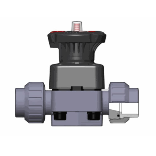 PVC U Membranventil DK DIALOCK&reg;, Verschraubung mit Klebemuffe, EPDM Ausf&uuml;hrung