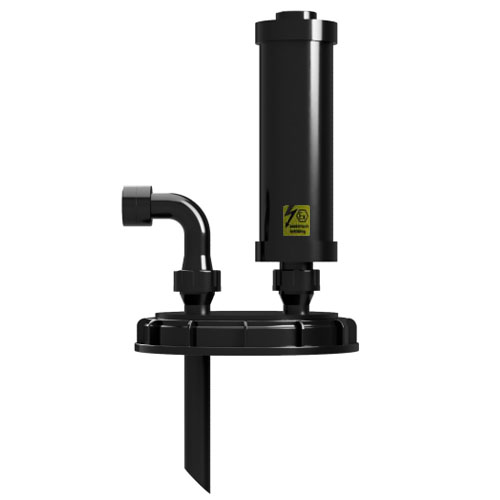 IBC-Schraubkappe DN 225 aus PE-el, mit S&auml;uredunstabscheider SDA90 1 Liter und Bef&uuml;llanschluss G1", elektrisch-leitf&auml;hig