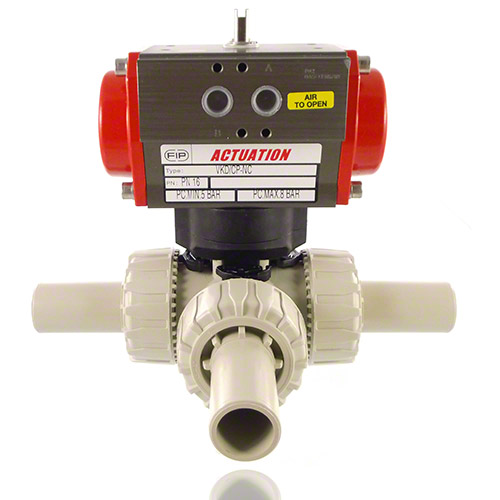 PP 3/2-Wege-Kugelhahn, pneumatische Ausf&uuml;hrung