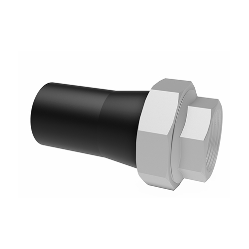 PE100-V2A &Uuml;-Verschraubung lang IG-zyl Flachdichtring-EPDM SDR11