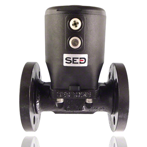 2/2-Wege-Metallflansch-Membranventil, Funktion NC, Steuerluftanschluss 90&deg; zum Durchfluss